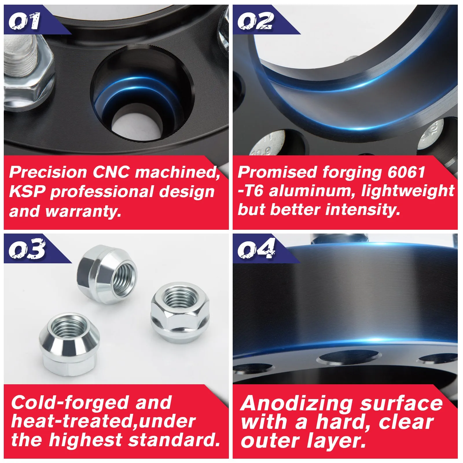 1" ATV Wheel Spacers 4x101.6 with 1/2" x 20 Studs For EZ GO EZGO Club Car