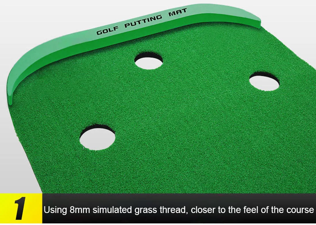 3M Golf Putting Mat Practice Training Indoor Outdoor Portable Slope Balls Artifical Grass Surface