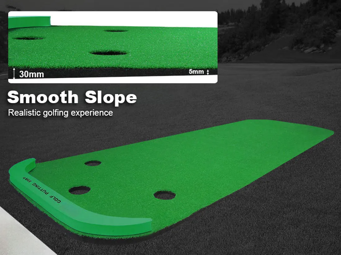 3M Golf Putting Mat Practice Training Indoor Outdoor Portable Slope Balls Artifical Grass Surface