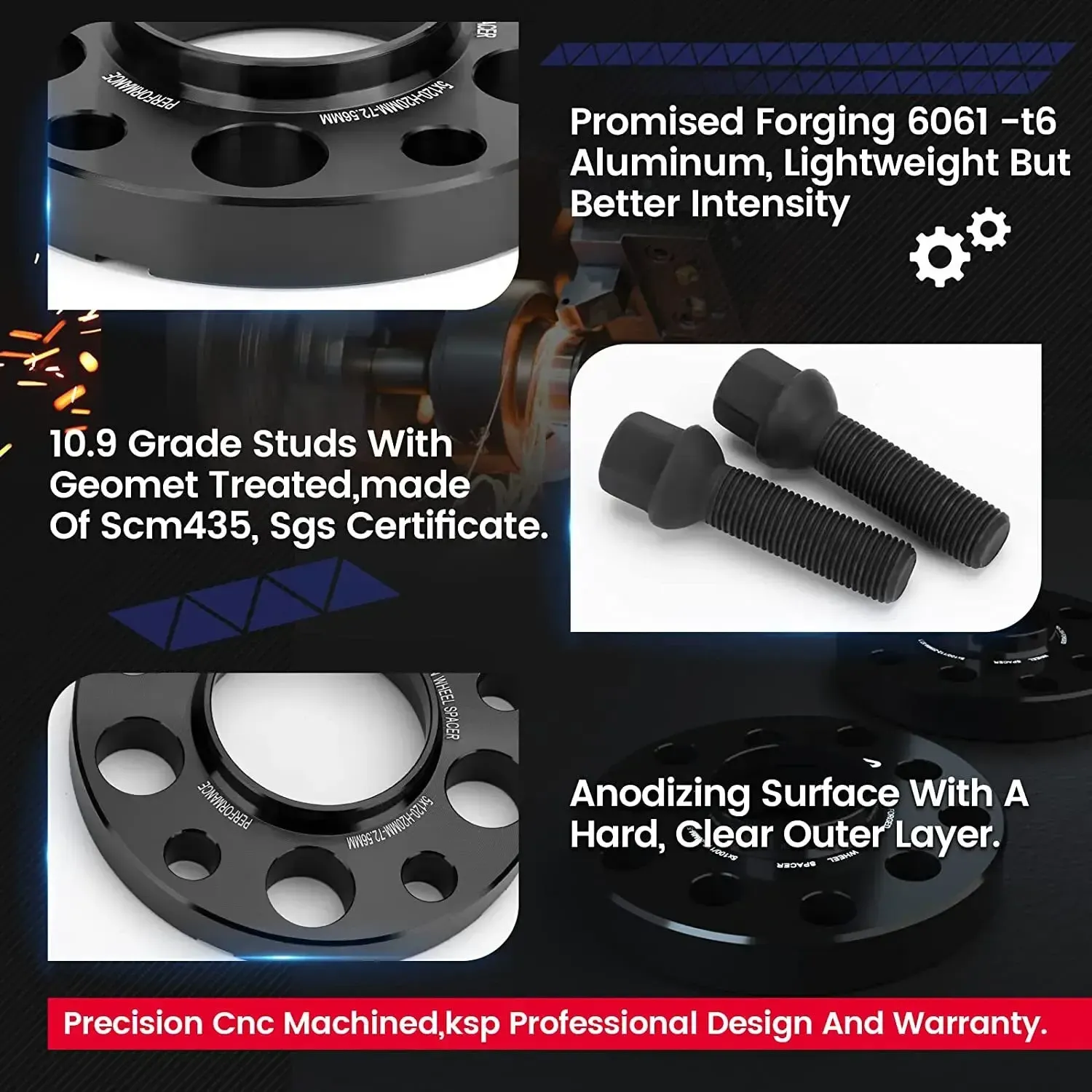 Audi VolksWagen 5x100 and 5x112 Staggered Wheel Spacers 15mm&20mm Thick M14x1.5 Thread Pitch 57.1 mm Hub Bore