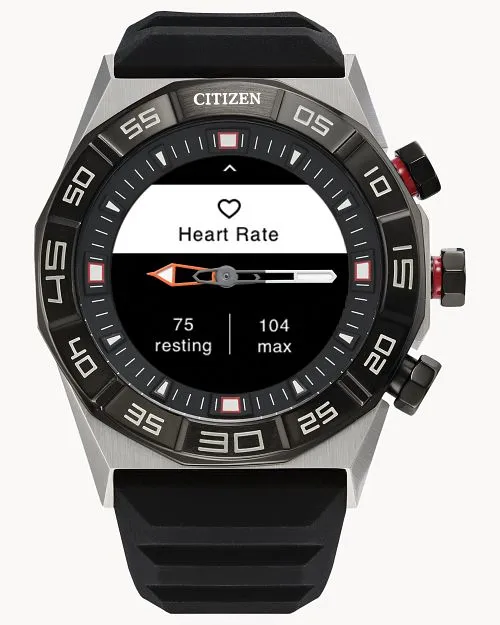 Citizen Smart Hybrid Black Dial Silicone Strap Watch JX2007-09E