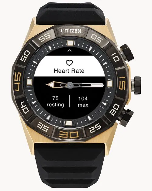 Citizen Smart Hybrid Black Dial SIlicone Strap Watch JX2009-03E