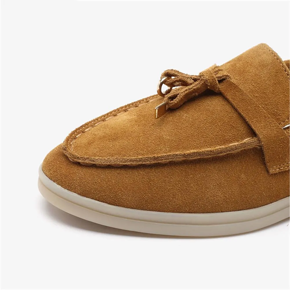 Classic Cow Suede Loafers Slip-On Leather Moccasins Flat Shoes
