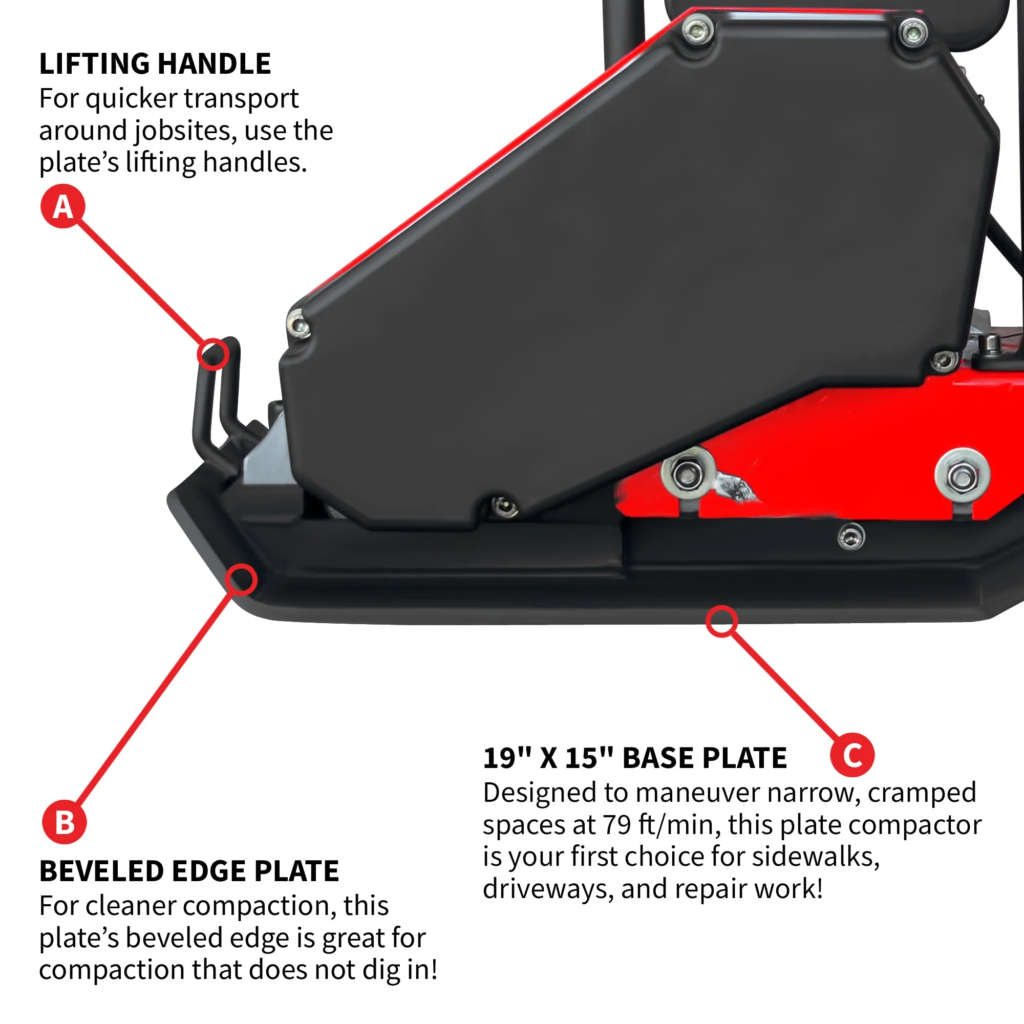 Factory Reconditioned 2 HP Electric Vibratory Plate Compactor Tamper for Gravel Soil Compacntio
