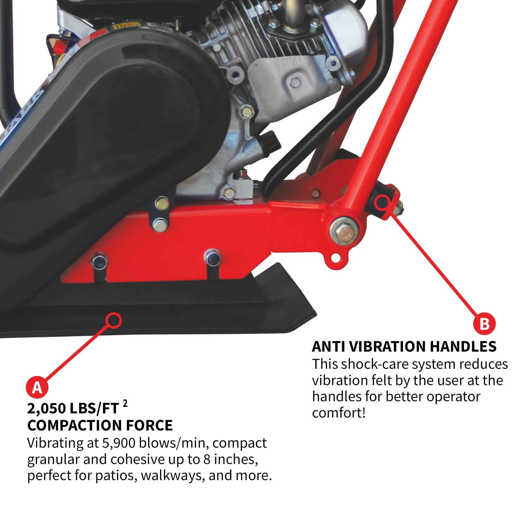 Factory Reconditioned 5.5 HP Honda Vibratory Plate Compactor for Soil Compaction Tamper