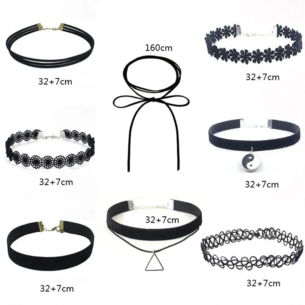 Funki Buys | Necklaces | Women's Black Leather Velvet Chokers
