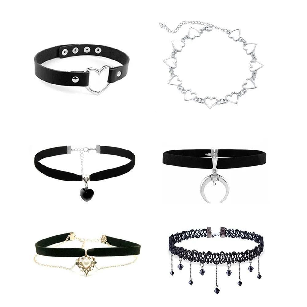 Funki Buys | Necklaces | Women's Black Leather Velvet Chokers
