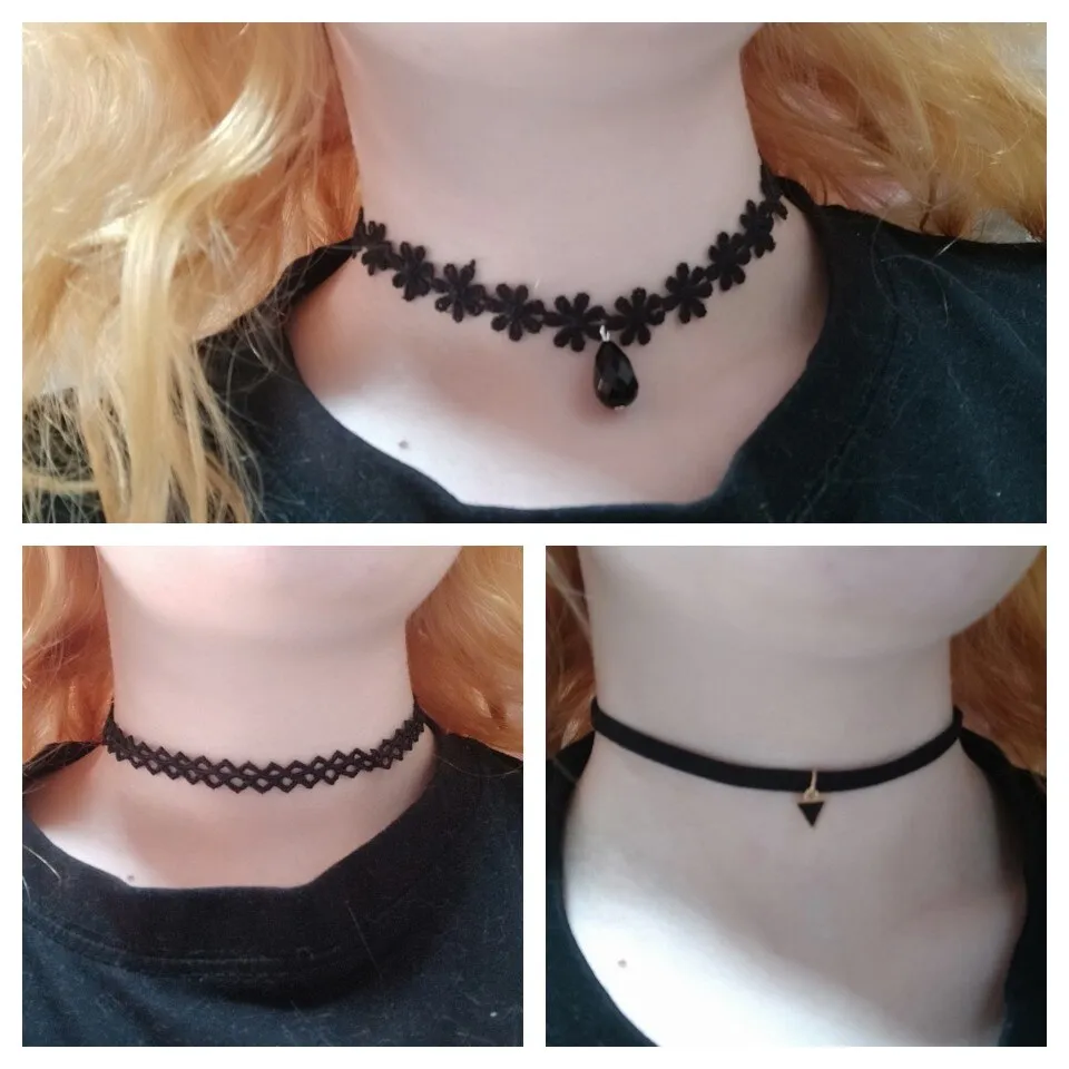 Funki Buys | Necklaces | Women's Black Leather Velvet Chokers