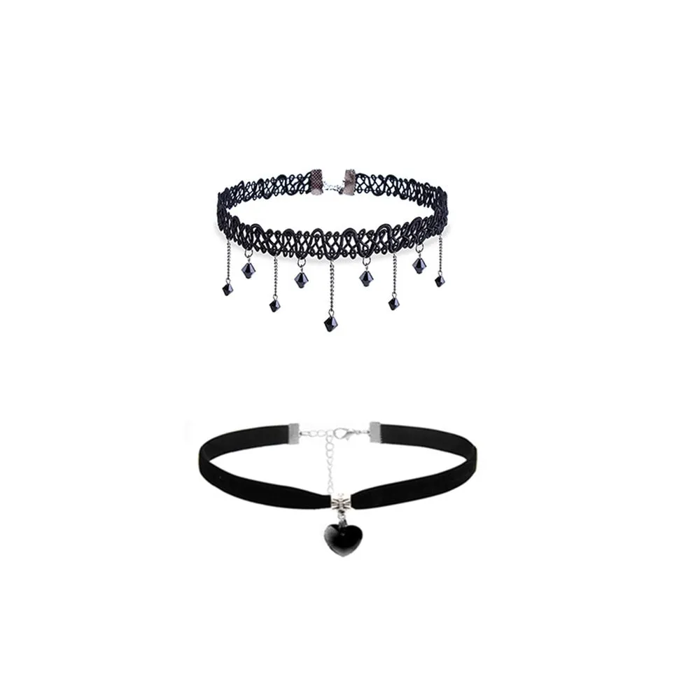 Funki Buys | Necklaces | Women's Black Leather Velvet Chokers