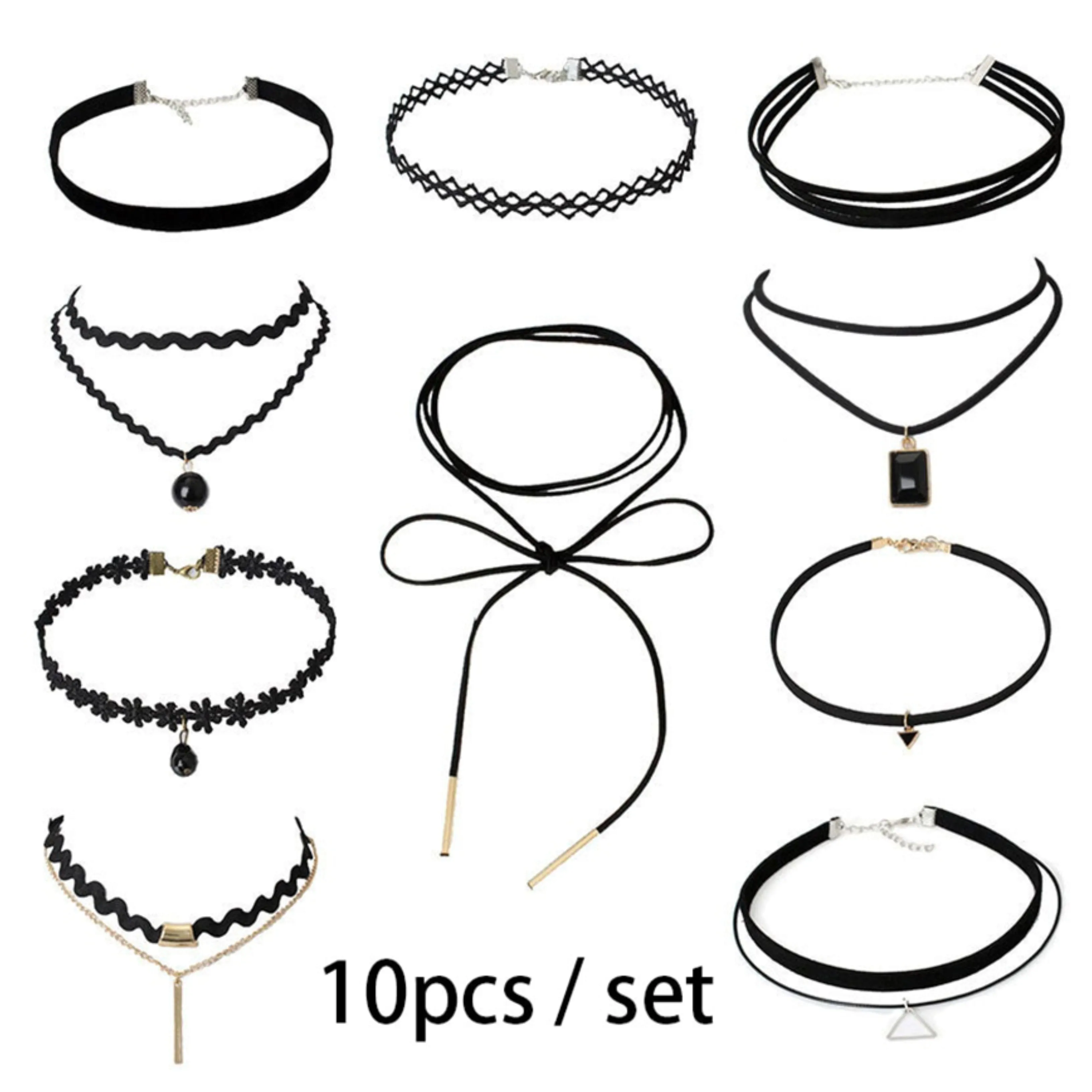 Funki Buys | Necklaces | Women's Black Leather Velvet Chokers