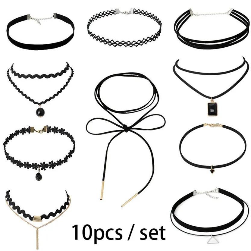 Funki Buys | Necklaces | Women's Black Leather Velvet Chokers