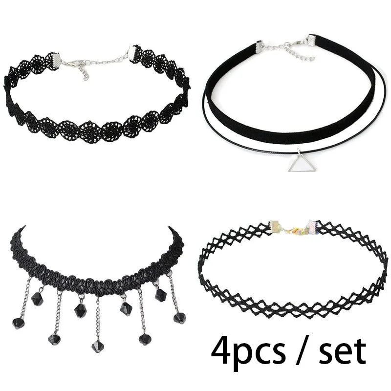 Funki Buys | Necklaces | Women's Black Leather Velvet Chokers