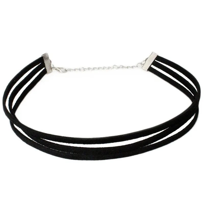Funki Buys | Necklaces | Women's Black Leather Velvet Chokers