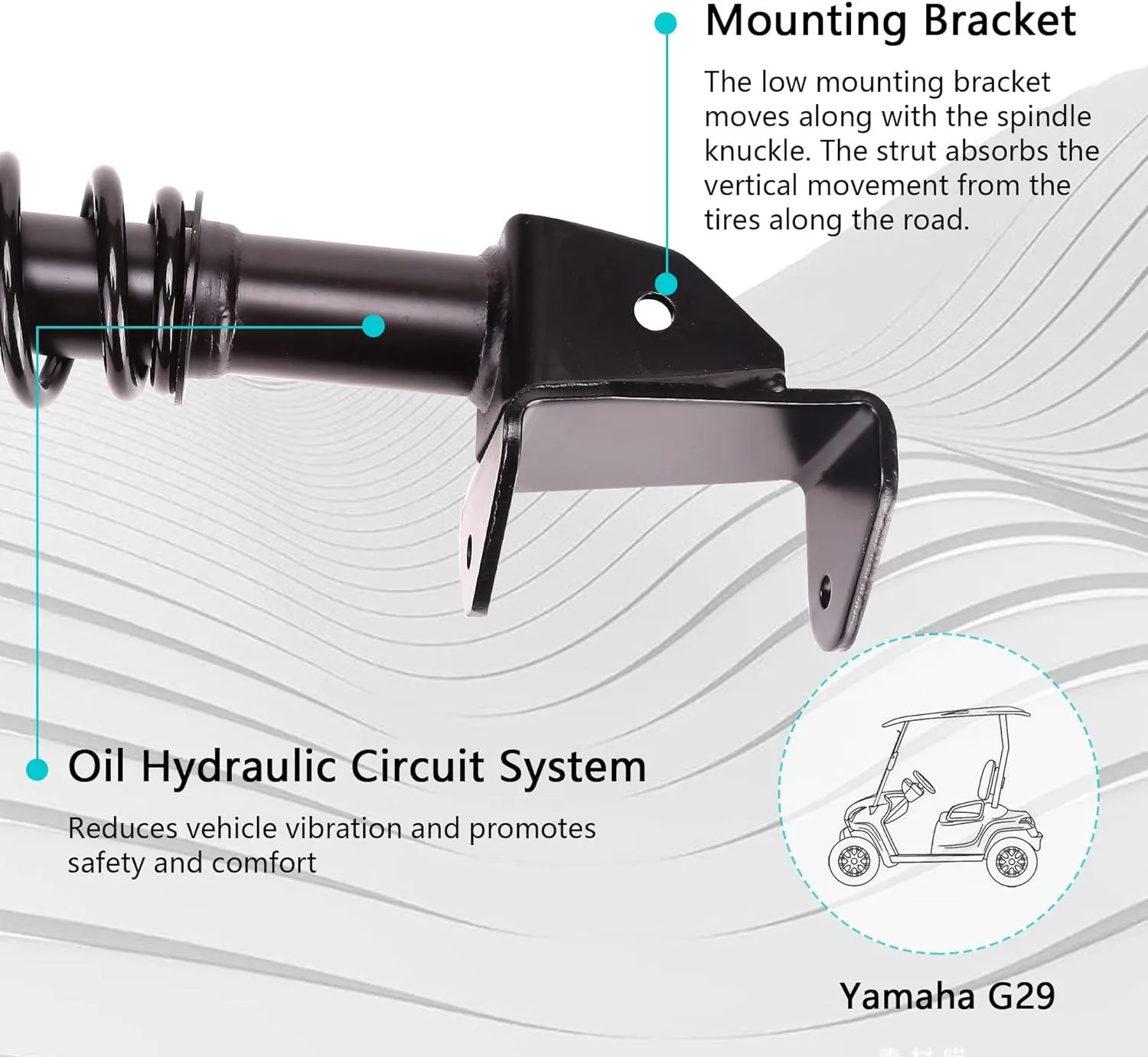 Golf Cart Front Shock Absorber Kit for Yamaha Drive G29 - 10L0L