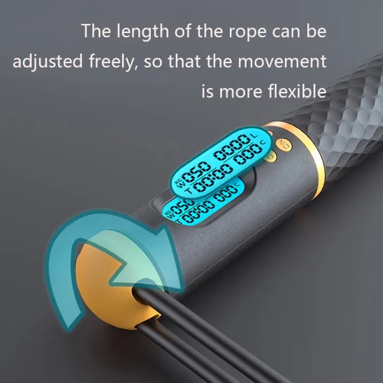 Rope / Cordless Dual-use Version Student Exam Exercise Fitness Smart Counting Skipping Rope with Load Weight(White Black)