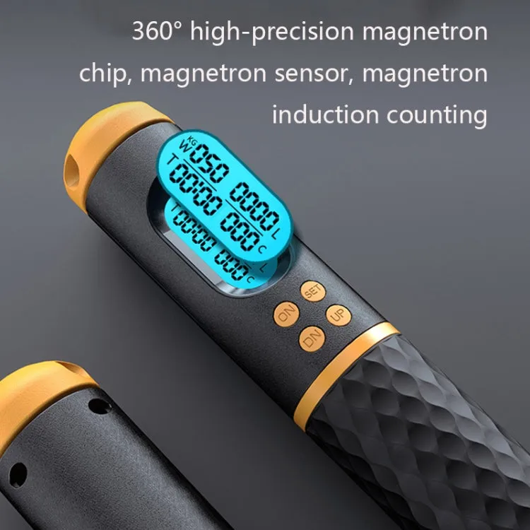 Rope / Cordless Dual-use Version Student Exam Exercise Fitness Smart Counting Skipping Rope with Load Weight(White Black)