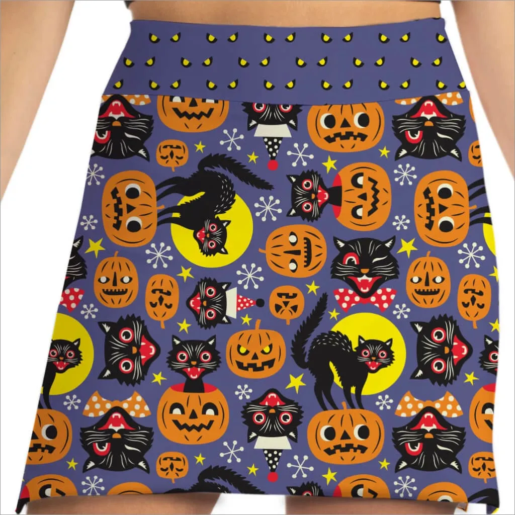 SCAREDY CAT HALLOWEEN SKORT