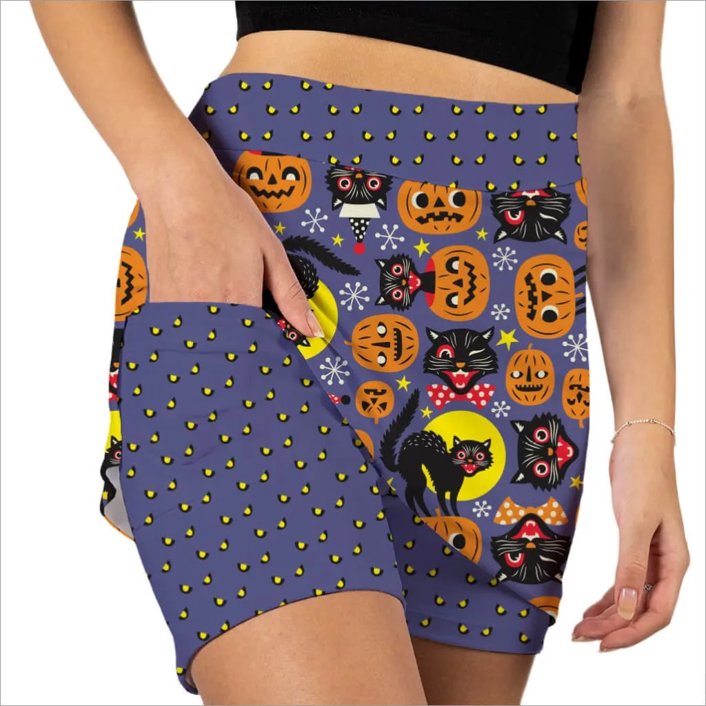 SCAREDY CAT HALLOWEEN SKORT